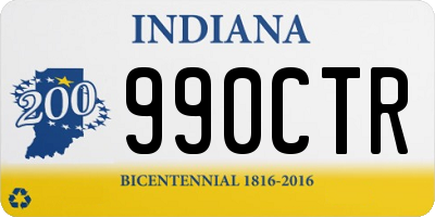 IN license plate 990CTR