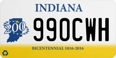 IN license plate 990CWH