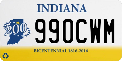 IN license plate 990CWM