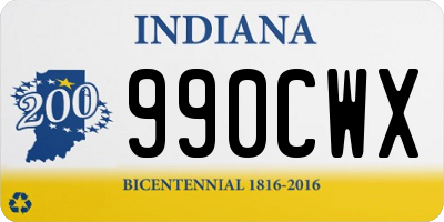 IN license plate 990CWX