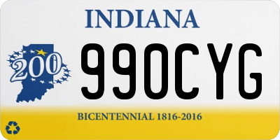 IN license plate 990CYG