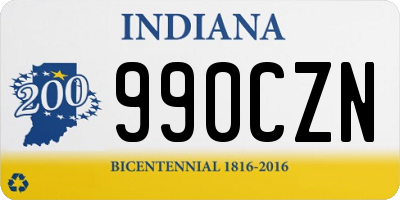 IN license plate 990CZN