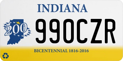 IN license plate 990CZR