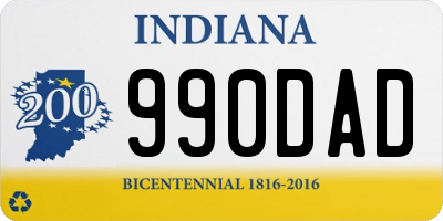 IN license plate 990DAD