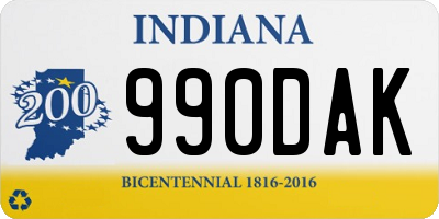 IN license plate 990DAK