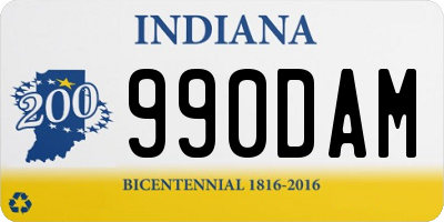 IN license plate 990DAM