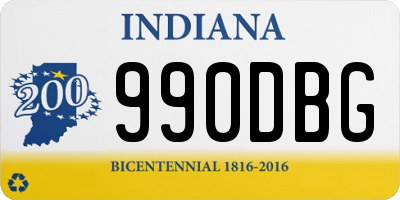 IN license plate 990DBG