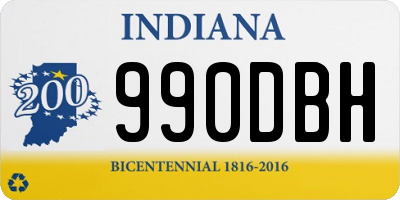 IN license plate 990DBH