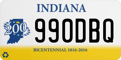 IN license plate 990DBQ