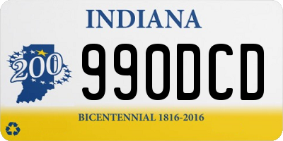 IN license plate 990DCD