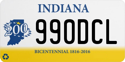 IN license plate 990DCL