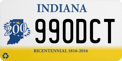 IN license plate 990DCT