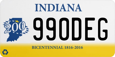 IN license plate 990DEG