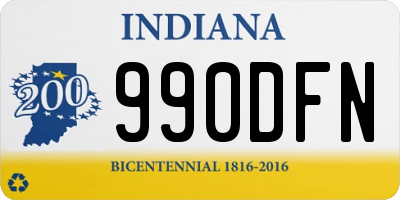 IN license plate 990DFN