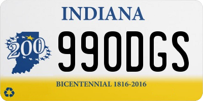 IN license plate 990DGS