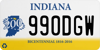 IN license plate 990DGW