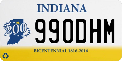 IN license plate 990DHM