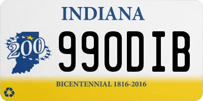 IN license plate 990DIB