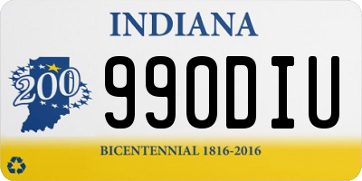 IN license plate 990DIU