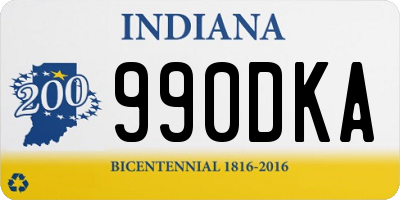 IN license plate 990DKA