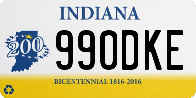 IN license plate 990DKE