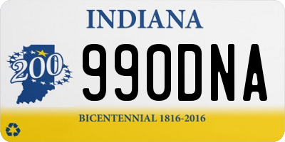 IN license plate 990DNA