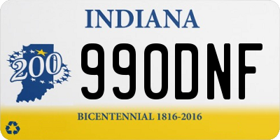 IN license plate 990DNF