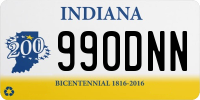 IN license plate 990DNN