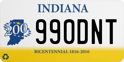 IN license plate 990DNT