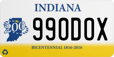 IN license plate 990DOX