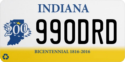 IN license plate 990DRD