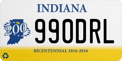 IN license plate 990DRL