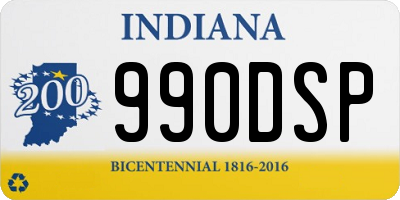 IN license plate 990DSP