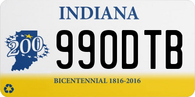 IN license plate 990DTB