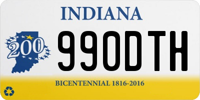 IN license plate 990DTH