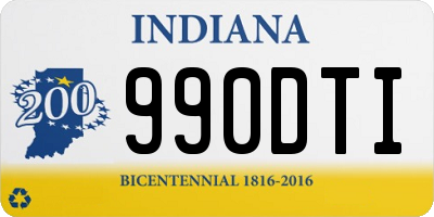 IN license plate 990DTI