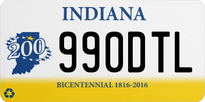 IN license plate 990DTL