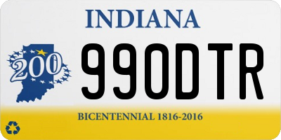 IN license plate 990DTR