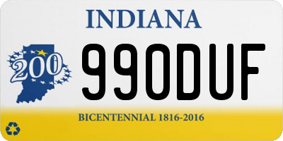 IN license plate 990DUF