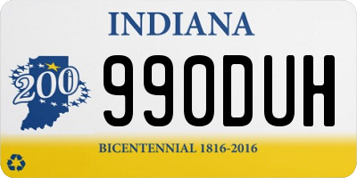 IN license plate 990DUH
