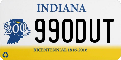 IN license plate 990DUT