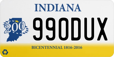 IN license plate 990DUX
