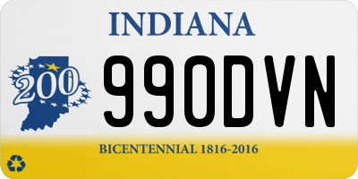 IN license plate 990DVN