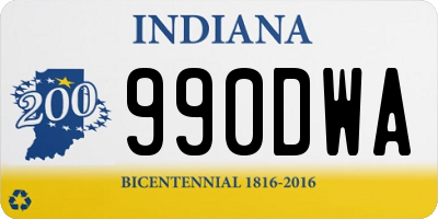 IN license plate 990DWA