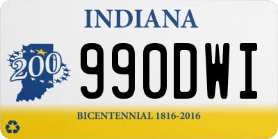 IN license plate 990DWI