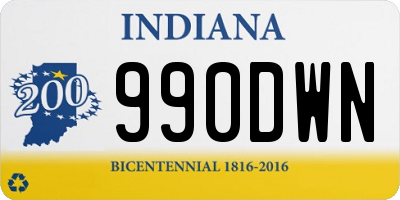 IN license plate 990DWN