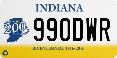 IN license plate 990DWR