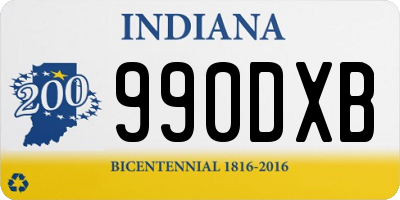 IN license plate 990DXB