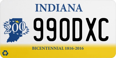 IN license plate 990DXC