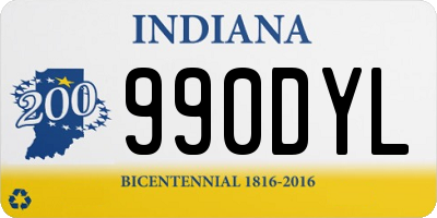 IN license plate 990DYL